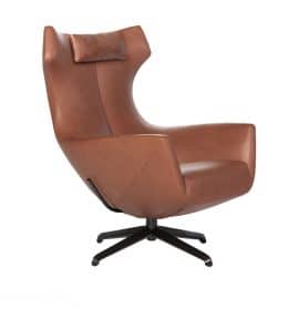 Draaifauteuil Nosto in leder.